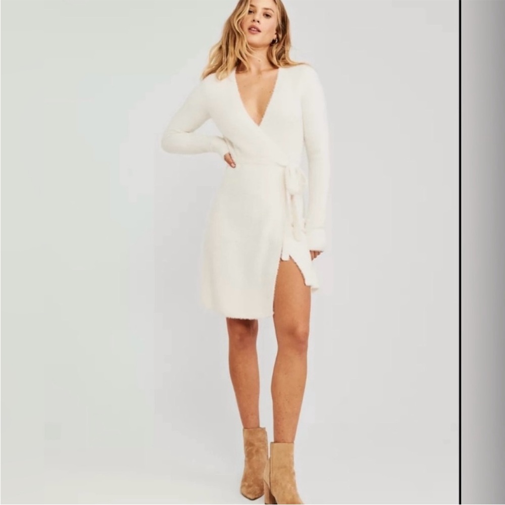 Abercrombie & Fitch Plush Cream Mini Dress